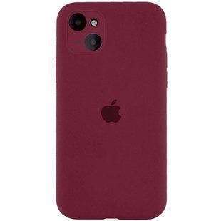 Чохол для Apple iPhone 13 Silicone Full camera закритий низ + захист камери / Бордовий / Plum