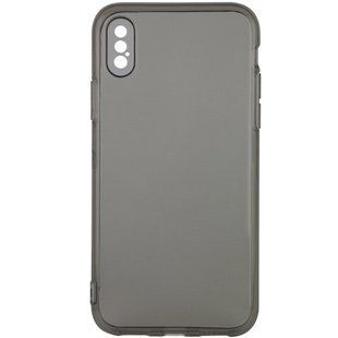 Матовий напівпрозорий TPU чохол із захистом камери для Apple iPhone X / XS (5.8 ") (Чорний / Black)