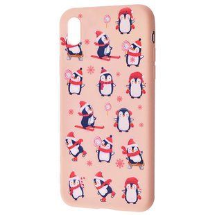 TPU чехол WAVE Fancy для Apple iPhone XS Max (6.5") (Penguins / Pink sand)