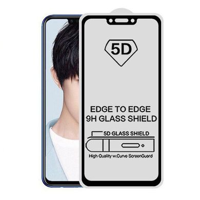 5D стекло для Huawei P Smart Plus / Nova 3i Черное - Полный клей / Full Glue