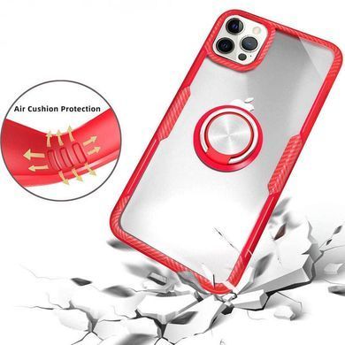 TPU+PC чехол Deen CrystalRing for Magnet (opp) для Apple iPhone 13 Pro (6.1"") Бесцветный / Красный