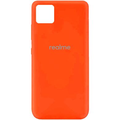 Чохол для Realme C11 Silicone Full з закритим низом і мікрофіброю Помаранчевий / Neon Orange