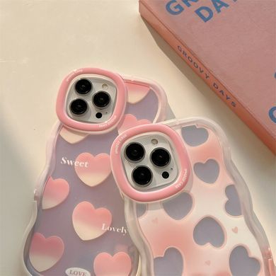 Чехол для iPhone 13 Pro Волнистый Heart sweet lovely + подставка