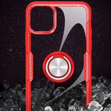 TPU+PC чехол Deen CrystalRing for Magnet (opp) для Apple iPhone 13 Pro (6.1"") Бесцветный / Красный