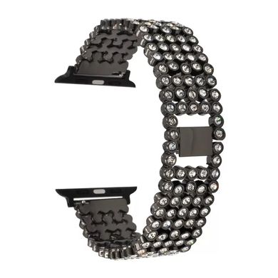 Сталевий ремінець для Apple Watch 42/44/45 mm браслет Crystal Band Black