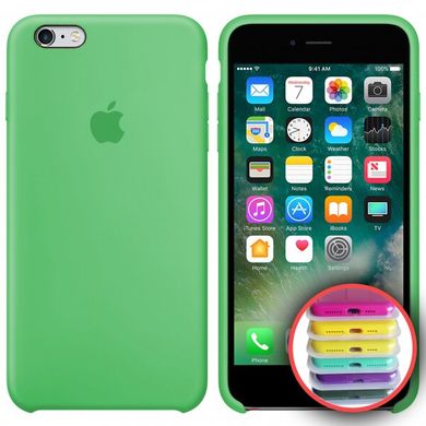Чехол silicone case for iPhone 6/6s с микрофиброй и закрытым низом Srearmint / Бирюзовый