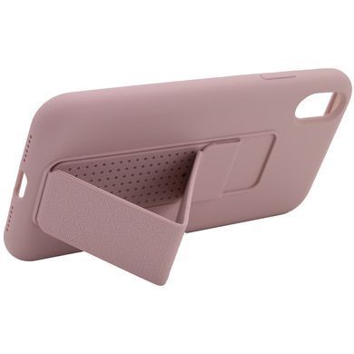 Чохол Silicone Case Hand Holder для Apple iPhone X / XS (5.8") (Рожевий / Pink Sand)