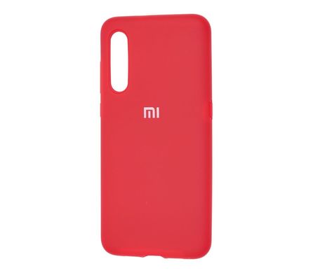 Чехол для Xiaomi Mi 9  Silicone Full красный с закрытым низом и микрофиброй
