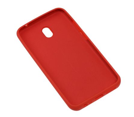 Чехол для Xiaomi Redmi 8A Silicone Full красный с закрытым низом и микрофиброй