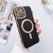 Чехол для iPhone 14 Pro Gold Plating with Magsafe + стекло на камеру Black