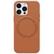 Чехол для iPhone 13 Pro New Leather Case With Magsafe Light Brown