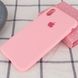 Чехол silicone case for iPhone X/XS с микрофиброй и закрытым низом Pink