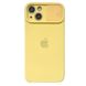 Чохол для iPhone 13 Silicone with Logo hide camera + шторка на камеру Yellow