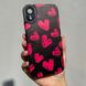 Чехол для iPhone XR Rubbed Print Silicone Pink hearts