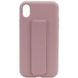 Чохол Silicone Case Hand Holder для Apple iPhone X / XS (5.8") (Рожевий / Pink Sand)