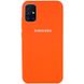 Чехол для Samsung Galaxy M31s (M317) Silicone Full  Оранжевый / Orange c закрытым низом и микрофиброю