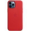 Кожаный чехол для Apple iPhone 12 Pro / 12 Leather Case (AAA) Red