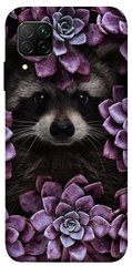 Чехол для Huawei P40 Lite PandaPrint Енот в цветах цветы