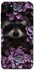 Чехол для Huawei Y5p PandaPrint Енот в цветах цветы