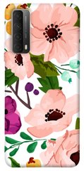 Чехол для Huawei P Smart (2021) PandaPrint Акварельные цветы цветы