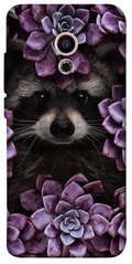 Чехол для Meizu Pro 6 PandaPrint Енот в цветах цветы