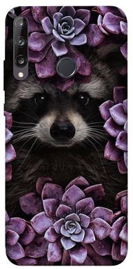 Чехол для Huawei P40 Lite E / Y7p (2020) PandaPrint Енот в цветах цветы