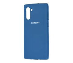 Чехол для Samsung Galaxy Note 10 (N970) Silicone Full Синий c закрытым низом и микрофиброю