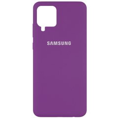 Чехол для Samsung A42 5G Silicone Full с закрытым низом и микрофиброй Фиолетовый / Grape