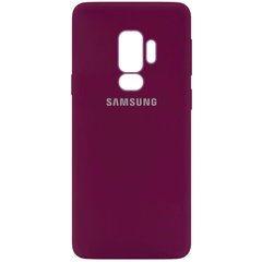 Чехол для Samsung Galaxy S9+ Silicone Full camera закрытый низ + защита камеры Бордовый / Marsala
