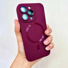 Чохол для iPhone 14 Pro Max Sapphire Matte with MagSafe + скло на камеру Rose red
