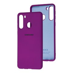 Чехол для Samsung Galaxy A21 (A215) Silicone Full сиреневый c закрытым низом и микрофиброю