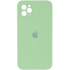 Чехол для Apple iPhone 11 Pro Silicone Full camera / закрытый низ + защита камеры (Мятный / Mint)