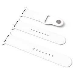 Силиконовый ремешок для Apple Watch Sport Band 42/44mm (S/M & M/L) 3pcs (Белый / White)