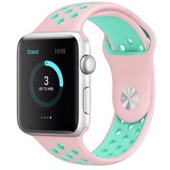 Силіконовий ремінець Sport Nike+ для Apple watch 38mm / 40mm (Pink / Marine Green)