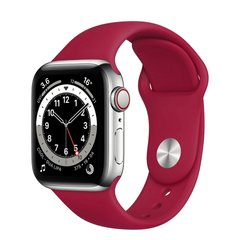 Силиконовый ремешок для Apple watch 42mm / 44mm ( Красный / Rose Red)