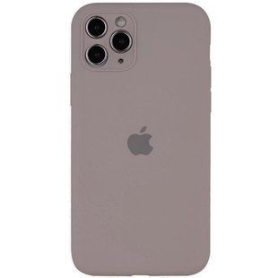 Чехол для Apple iPhone 12 Pro Silicone Full camera закрытый низ + защита камеры / Серый / Lavender
