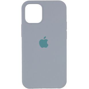 Чохол для iPhone 12 Pro Max Silicone Full / Закритий низ / Сірий / Mist Blue