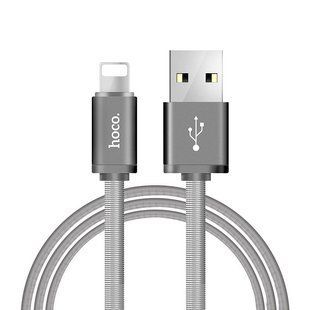 Кабель HOCO lightning Metal U5 |1m| Grey, Grey
