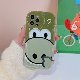 Чехол для iPhone 14 Pro 3D Dinosaur Case Green