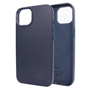Шкіряний чохол Leather Case with MagSafe для Apple iPhone 13 Pro Max Темно - Синій / Midnight Blue