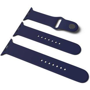 Силиконовый ремешок для Apple Watch Sport Band 38 / 40 (S/M & M/L) 3pcs (Темно-синий / Midnight blue)