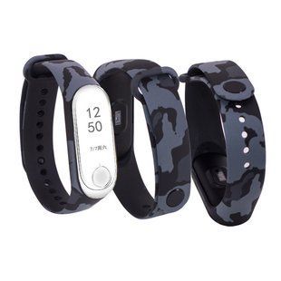 Силіконовий ремінець з малюнком для Xiaomi Mi Band 5 (Хакі / Сірий)