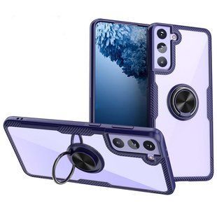 TPU+PC чохол Deen CrystalRing for Magnet (opp) для Samsung Galaxy S21 (Безбарвний / Синій)