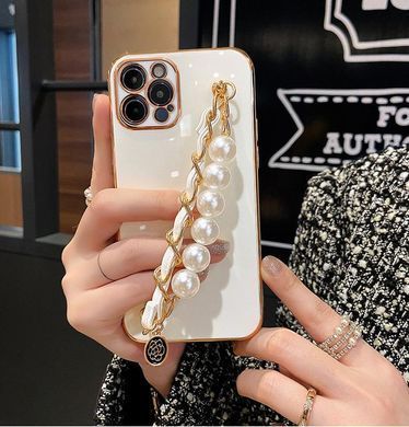 Чехол для iPhone 14 Pearl Bracelet + стекло на камеру White