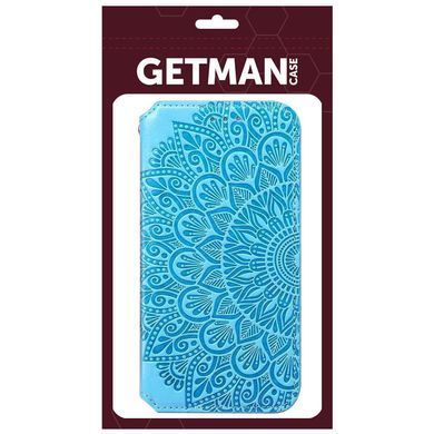Кожаный чехол книжка GETMAN Mandala (PU) для Xiaomi Redmi Note 10 Pro Синий