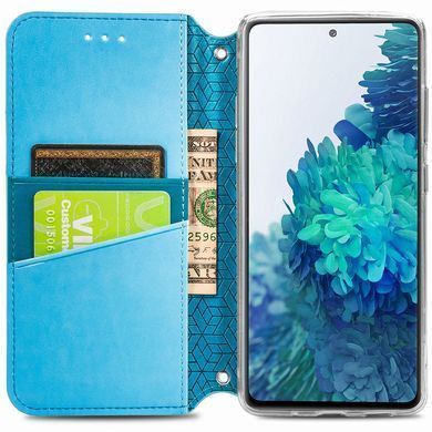 Кожаный чехол книжка GETMAN Mandala (PU) для Xiaomi Redmi Note 10 Pro Синий