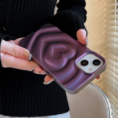 Чехол для iPhone 13 Pro Рельефное сердечко Purple