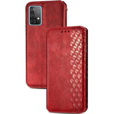 Кожаный чехол книжка GETMAN Cubic (PU) для Samsung Galaxy A32 4G Красный