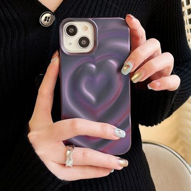 Чехол для iPhone 13 Pro Рельефное сердечко Purple