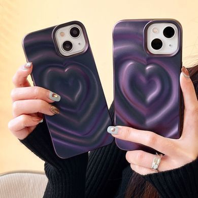 Чехол для iPhone 13 Pro Рельефное сердечко Purple